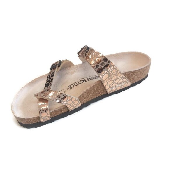Birkenstock Mayari Womens Sz 6 Birko-Flor Sandals Metallic Stones Copper Regular - Picture 5 of 9